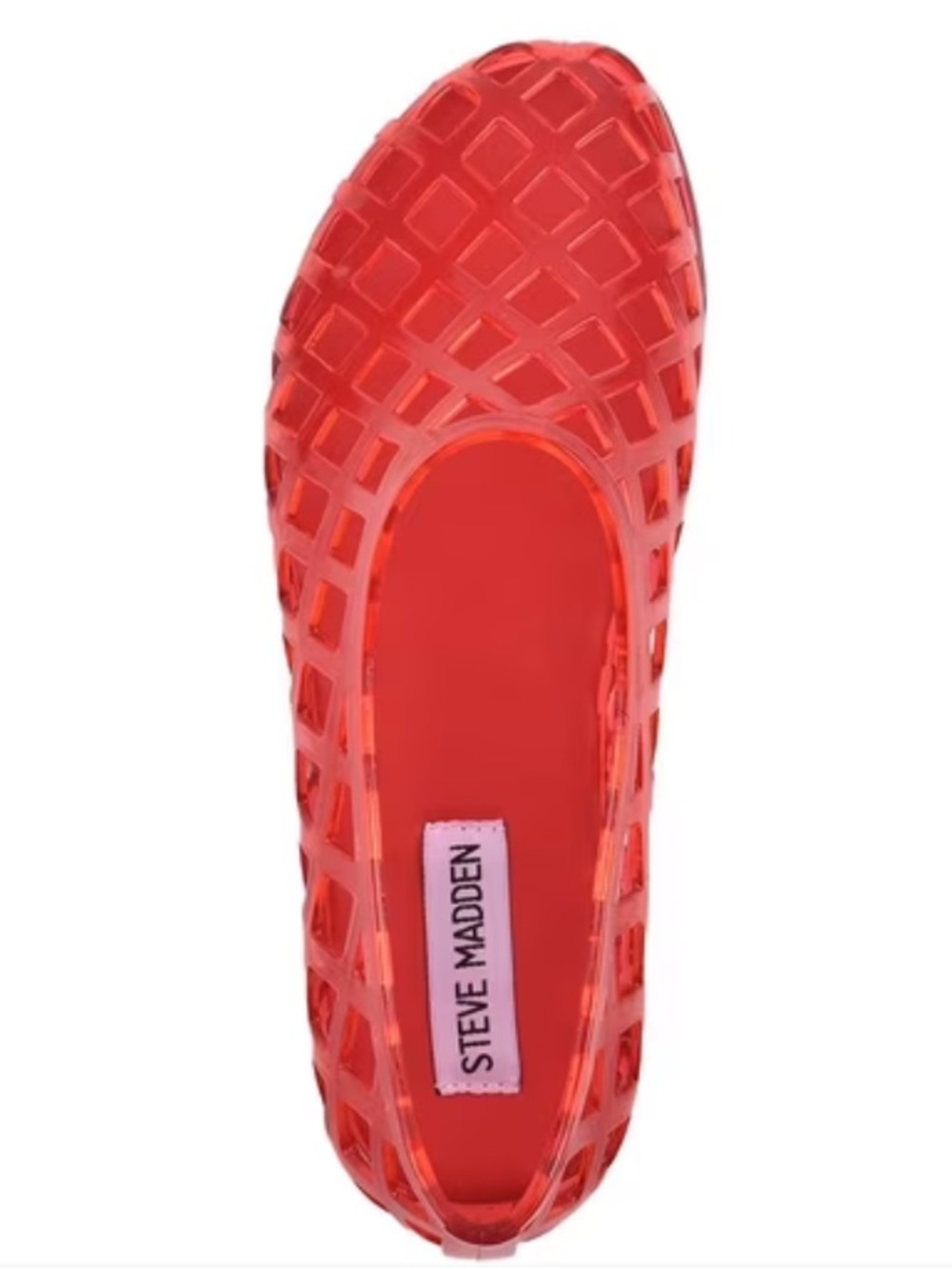 Steve Madden Red Lattice Jelly Slip-On Flats
